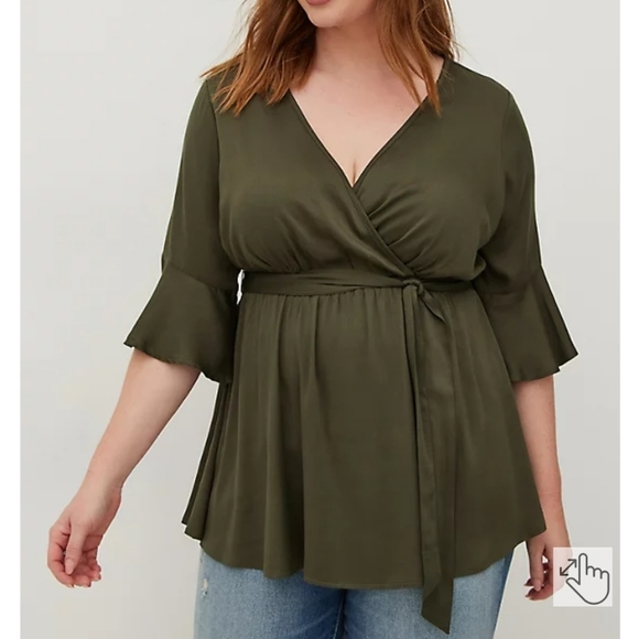 torrid Tops - Torrid Hunter Green size 4X ruffle top NWT